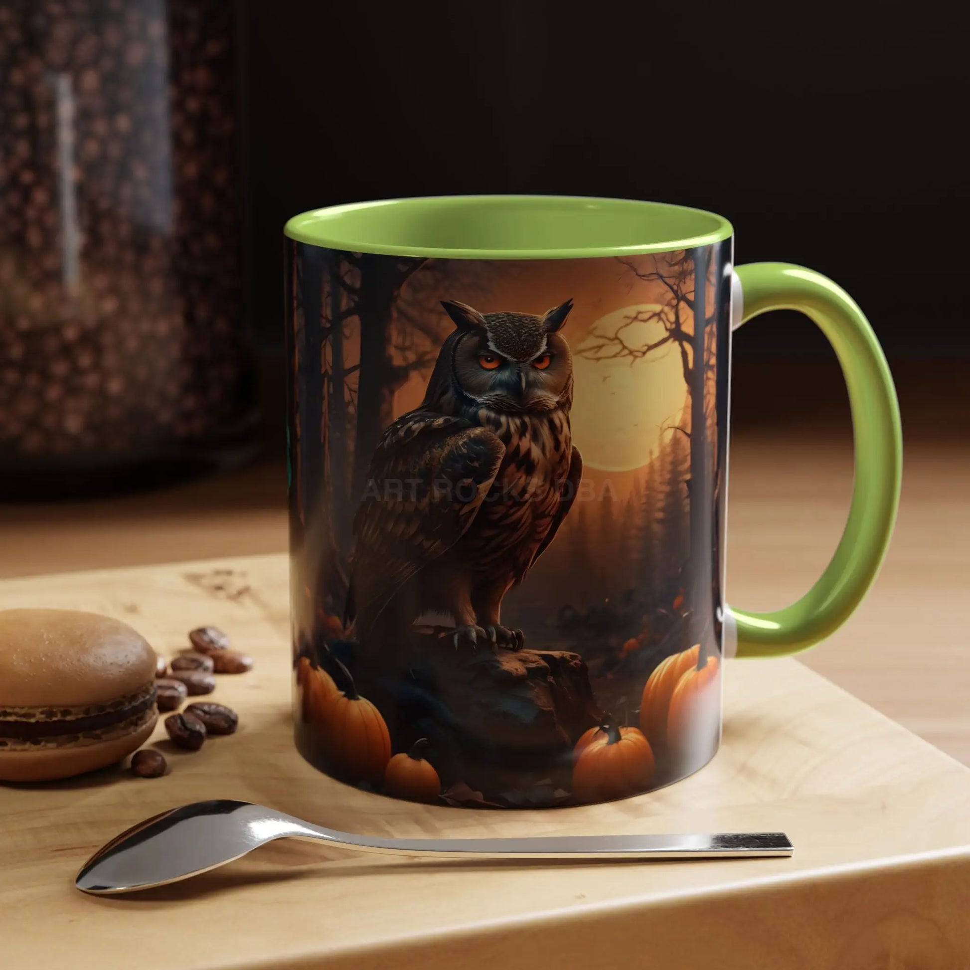 Halloween Owl Coffee Mug — Spooky Pumpkin Forest Accent Mug (11/15oz) - Mug