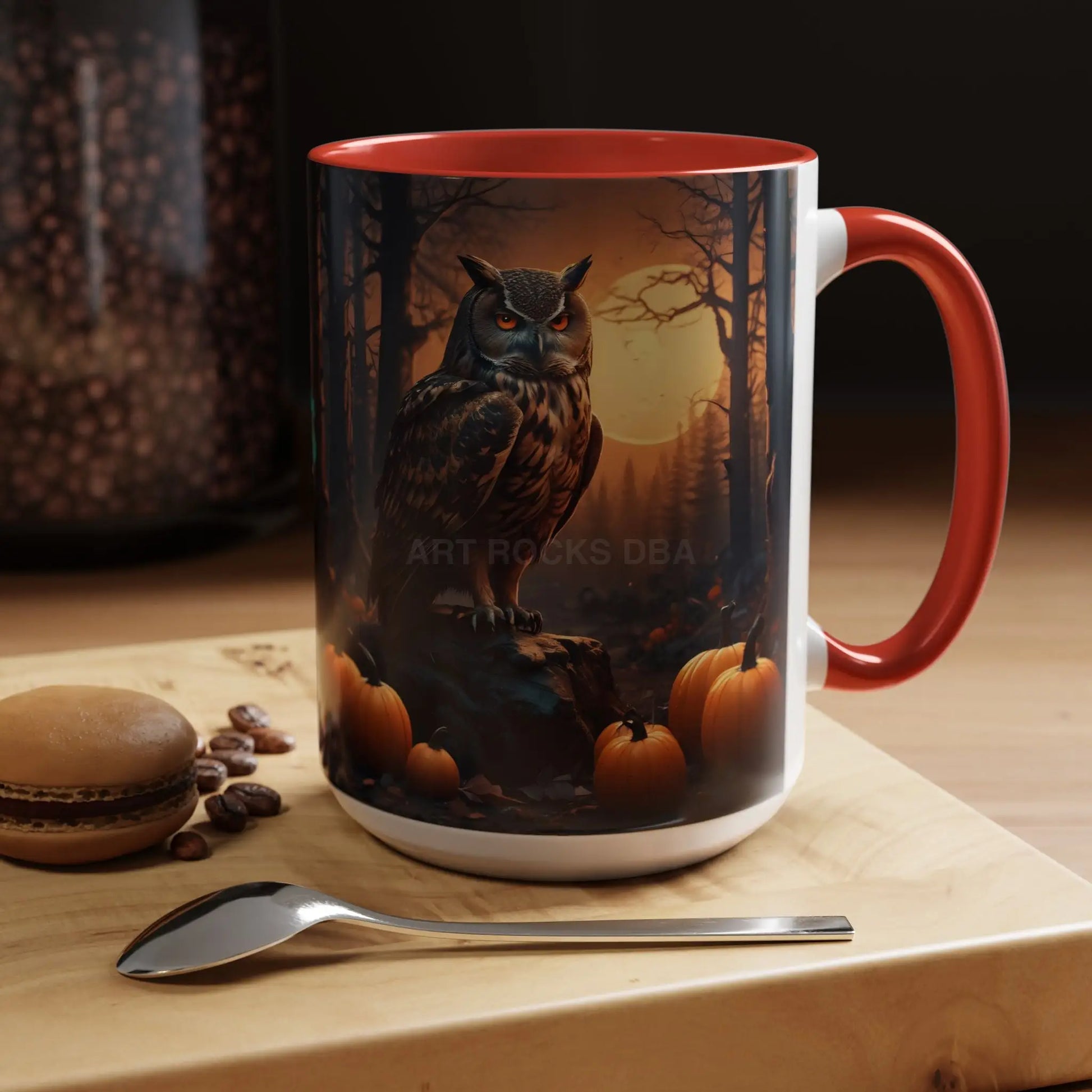 Halloween Owl Coffee Mug — Spooky Pumpkin Forest Accent Mug (11/15oz) - Mug
