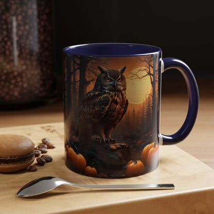 Halloween Owl Coffee Mug — Spooky Pumpkin Forest Accent Mug (11/15oz) - Mug