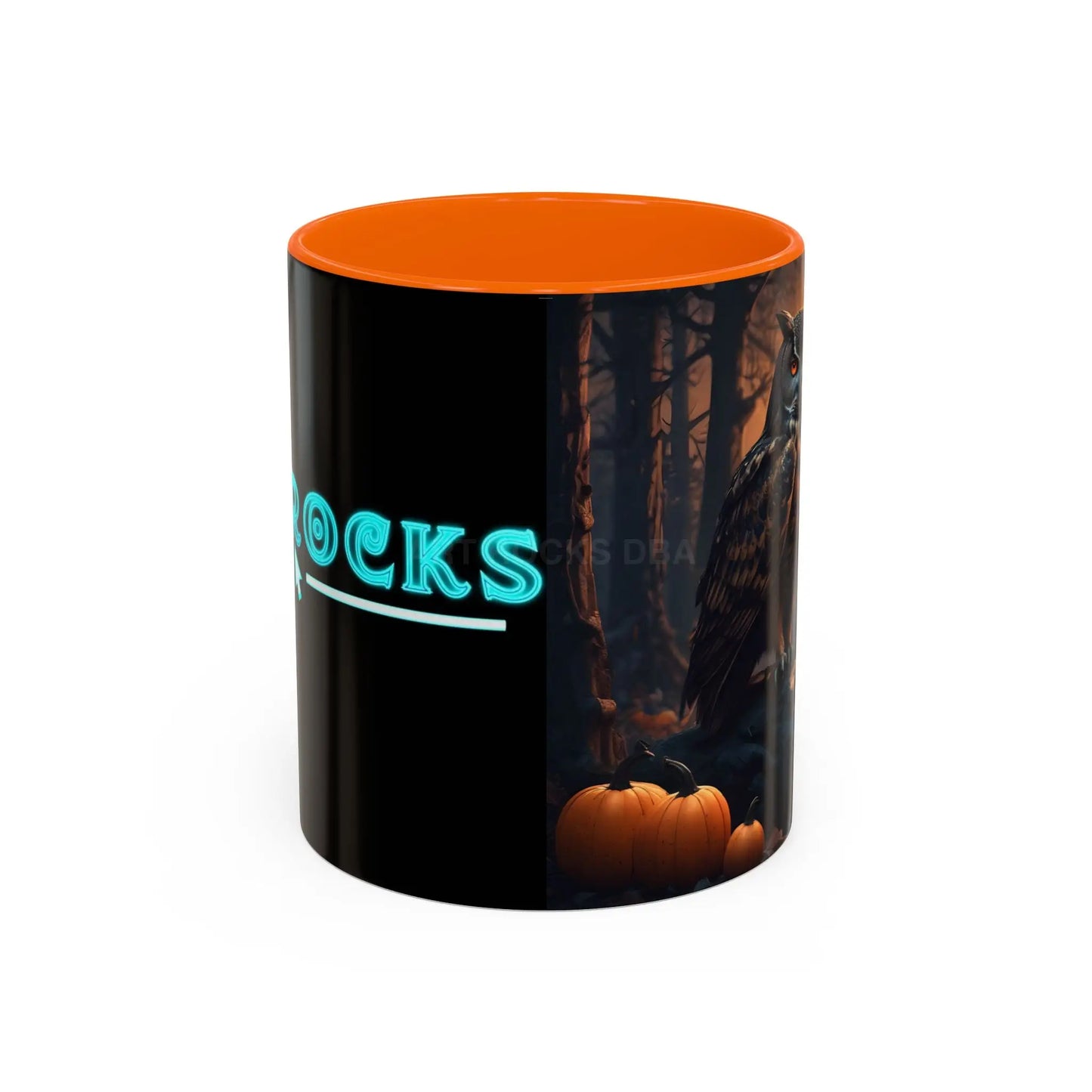Halloween Owl Coffee Mug — Spooky Pumpkin Forest Accent Mug (11/15oz) - 11oz / Orange - Mug