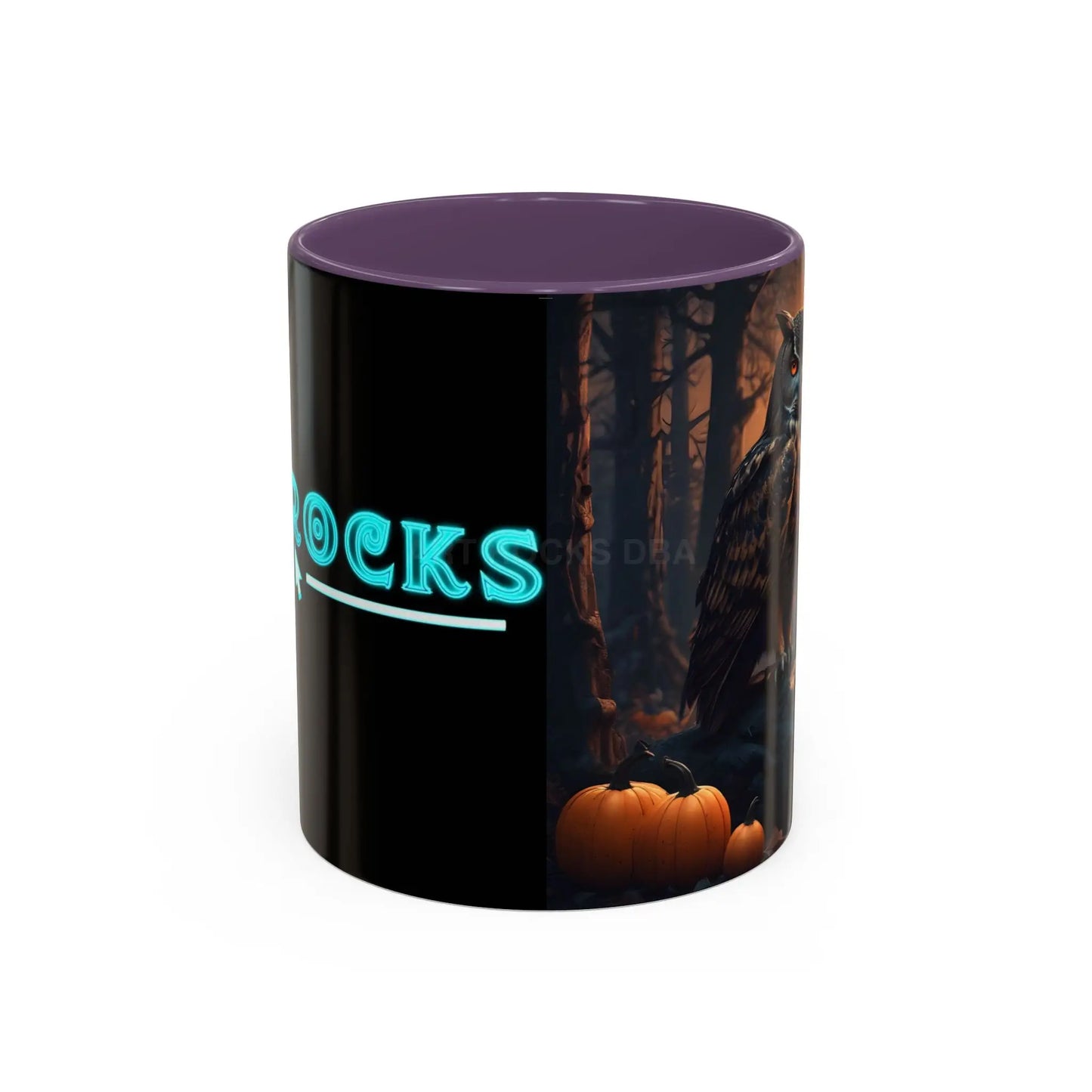 Halloween Owl Coffee Mug — Spooky Pumpkin Forest Accent Mug (11/15oz) - 11oz / Purple - Mug