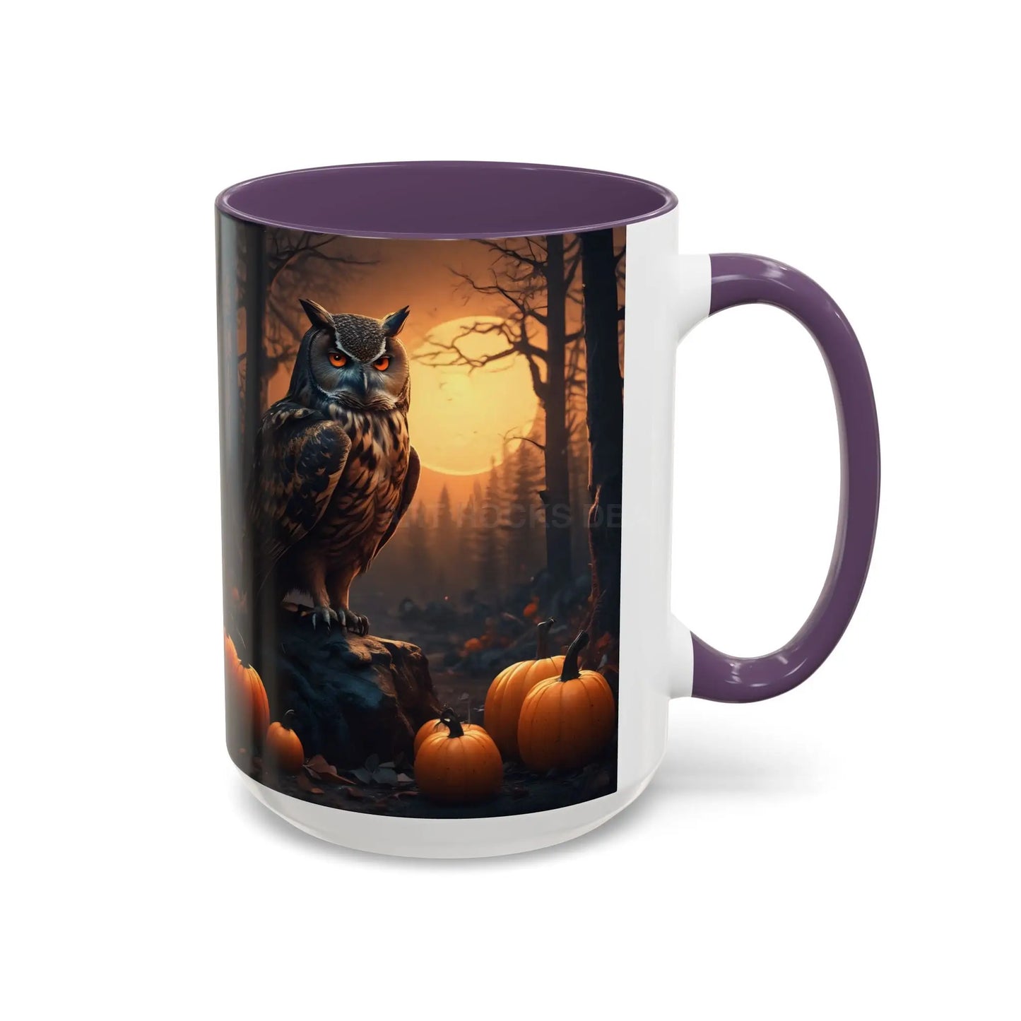 Halloween Owl Coffee Mug — Spooky Pumpkin Forest Accent Mug (11/15oz) - Mug