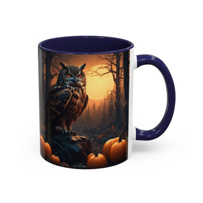 Halloween Owl Coffee Mug — Spooky Pumpkin Forest Accent Mug (11/15oz) - Mug