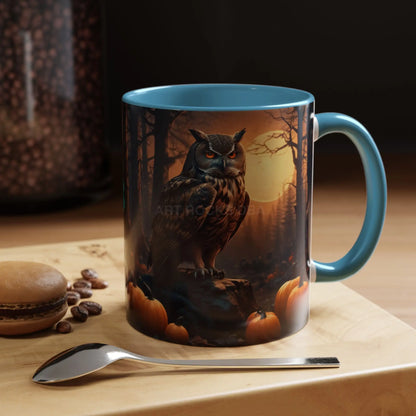 Halloween Owl Coffee Mug — Spooky Pumpkin Forest Accent Mug (11/15oz) - Mug
