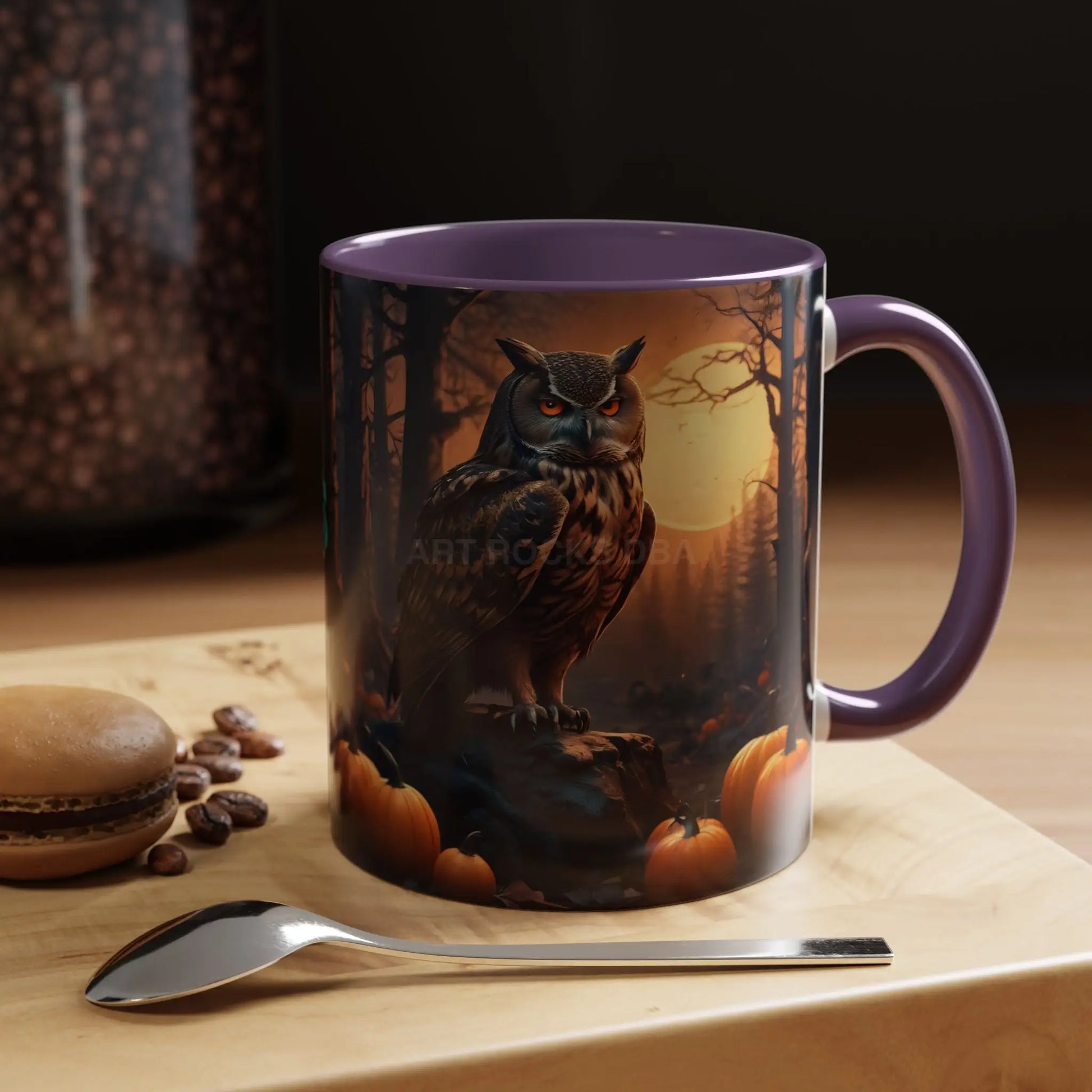 Halloween Owl Coffee Mug — Spooky Pumpkin Forest Accent Mug (11/15oz) - Mug