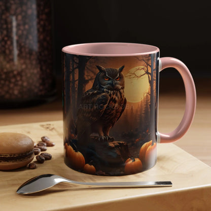 Halloween Owl Coffee Mug — Spooky Pumpkin Forest Accent Mug (11/15oz) - Mug