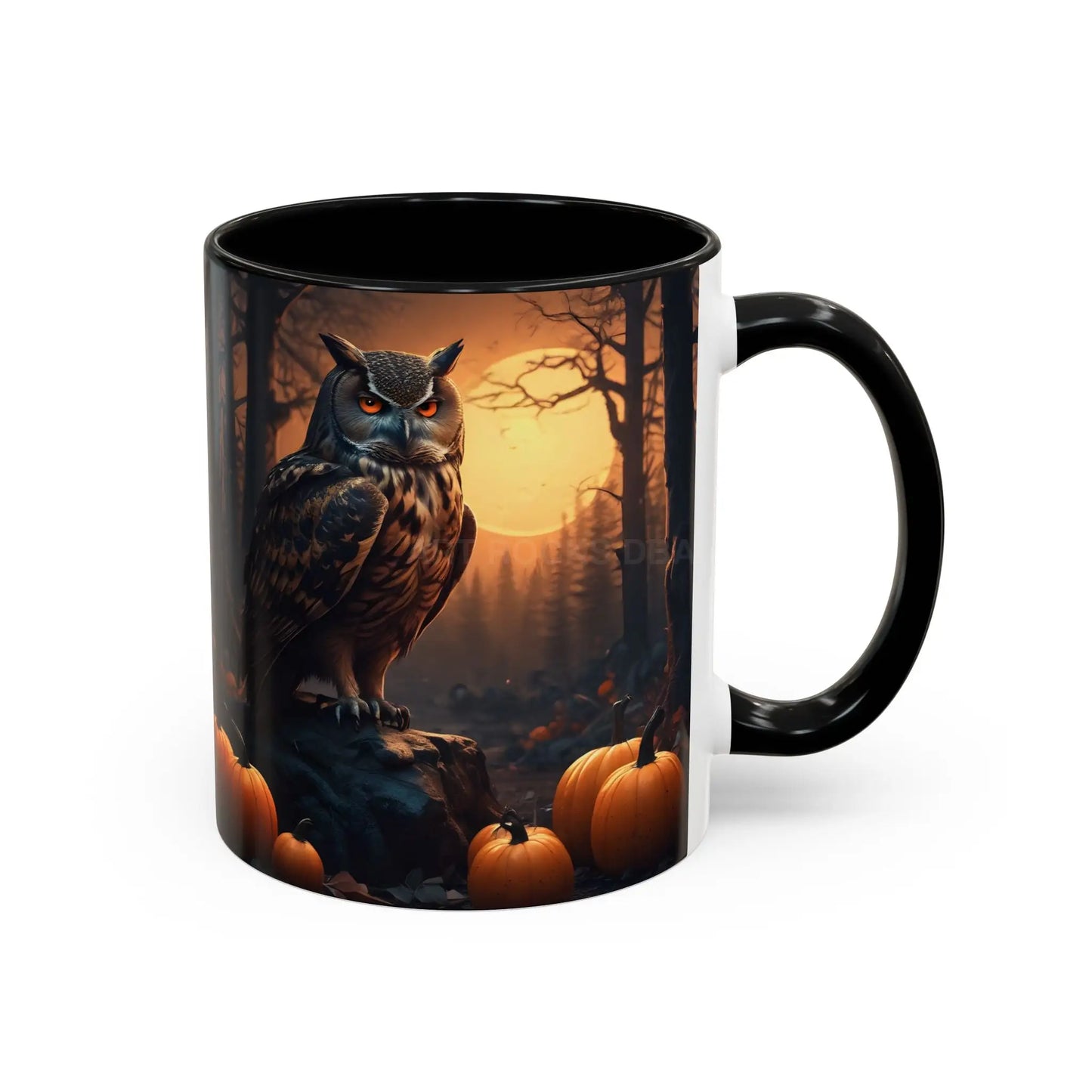 Halloween Owl Coffee Mug — Spooky Pumpkin Forest Accent Mug (11/15oz) - Mug