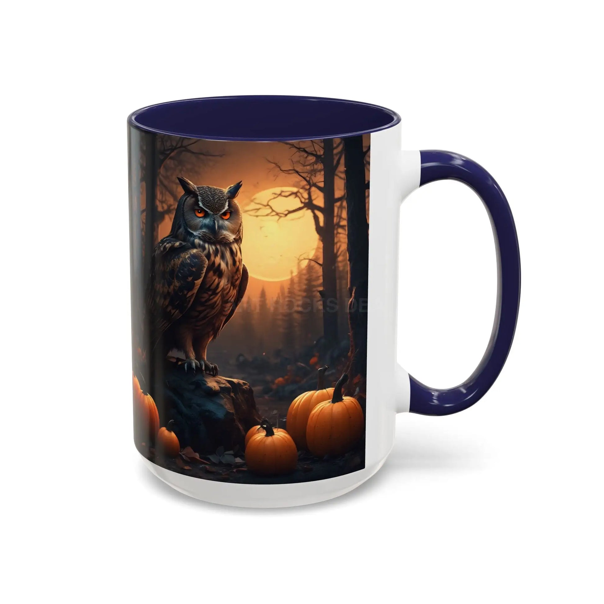 Halloween Owl Coffee Mug — Spooky Pumpkin Forest Accent Mug (11/15oz) - Mug