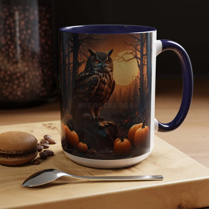 Halloween Owl Coffee Mug — Spooky Pumpkin Forest Accent Mug (11/15oz) - Mug