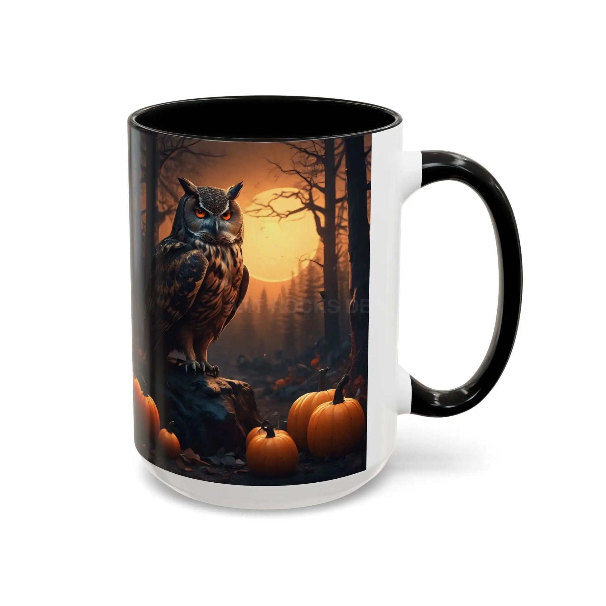Halloween Owl Coffee Mug — Spooky Pumpkin Forest Accent Mug (11/15oz) - Mug