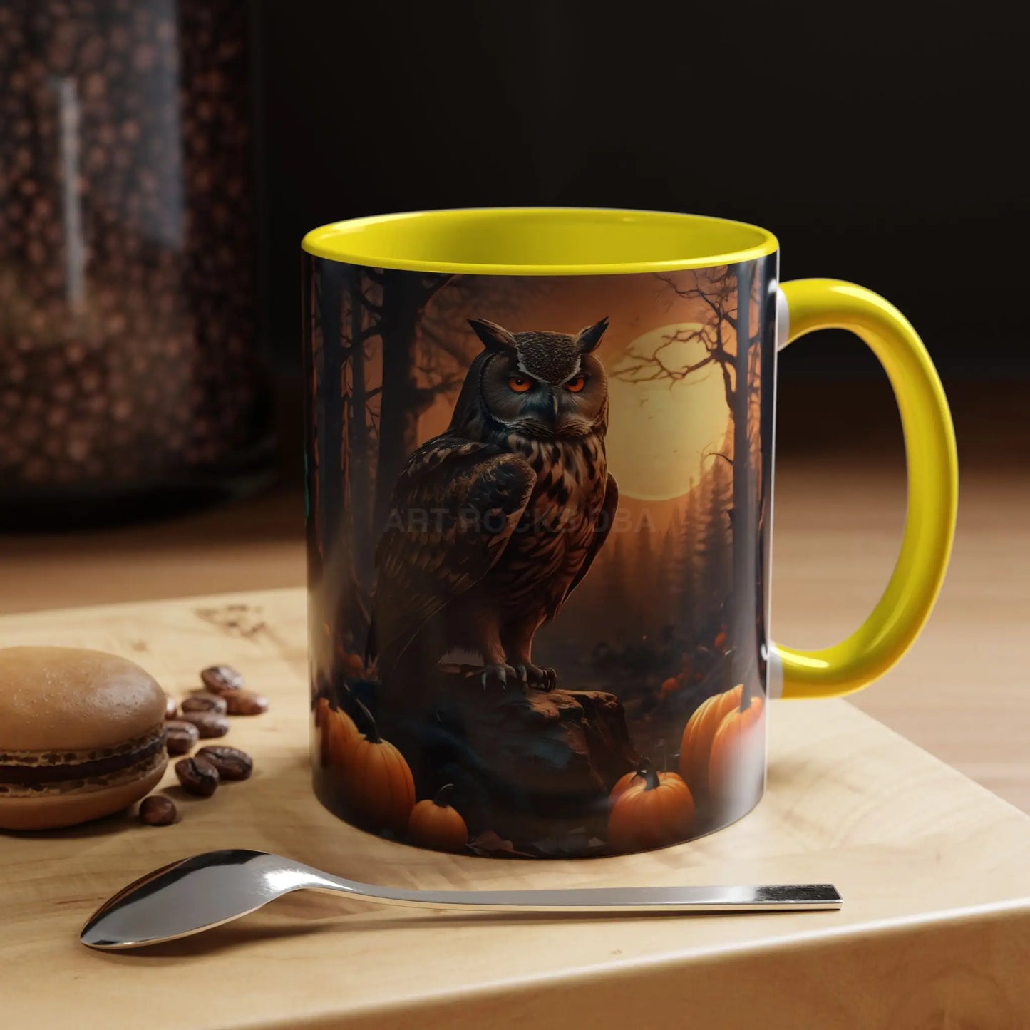 Halloween Owl Coffee Mug — Spooky Pumpkin Forest Accent Mug (11/15oz) - Mug