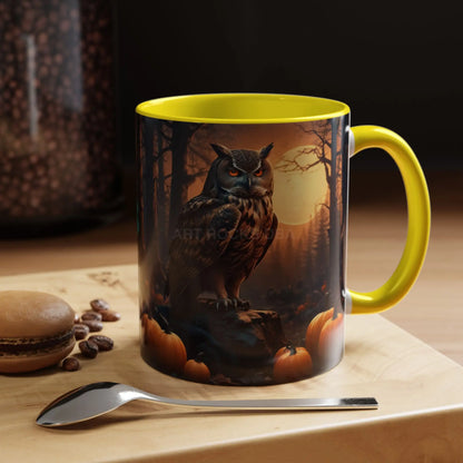 Halloween Owl Coffee Mug — Spooky Pumpkin Forest Accent Mug (11/15oz) - Mug