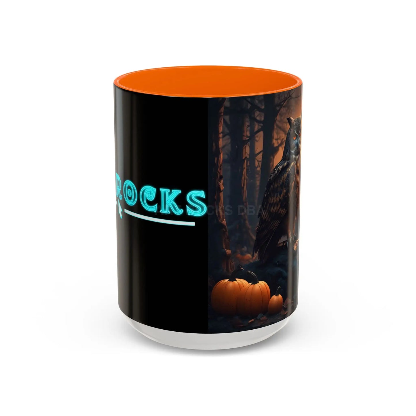 Halloween Owl Coffee Mug — Spooky Pumpkin Forest Accent Mug (11/15oz) - 15oz / Orange - Mug