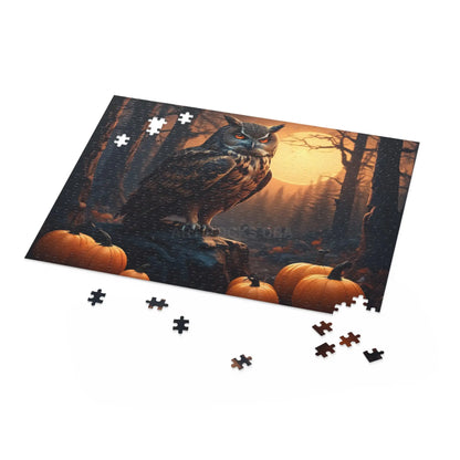 Halloween Owl Pumpkin Jigsaw Puzzle — Spooky Forest 120/252/500-Piece - Puzzle