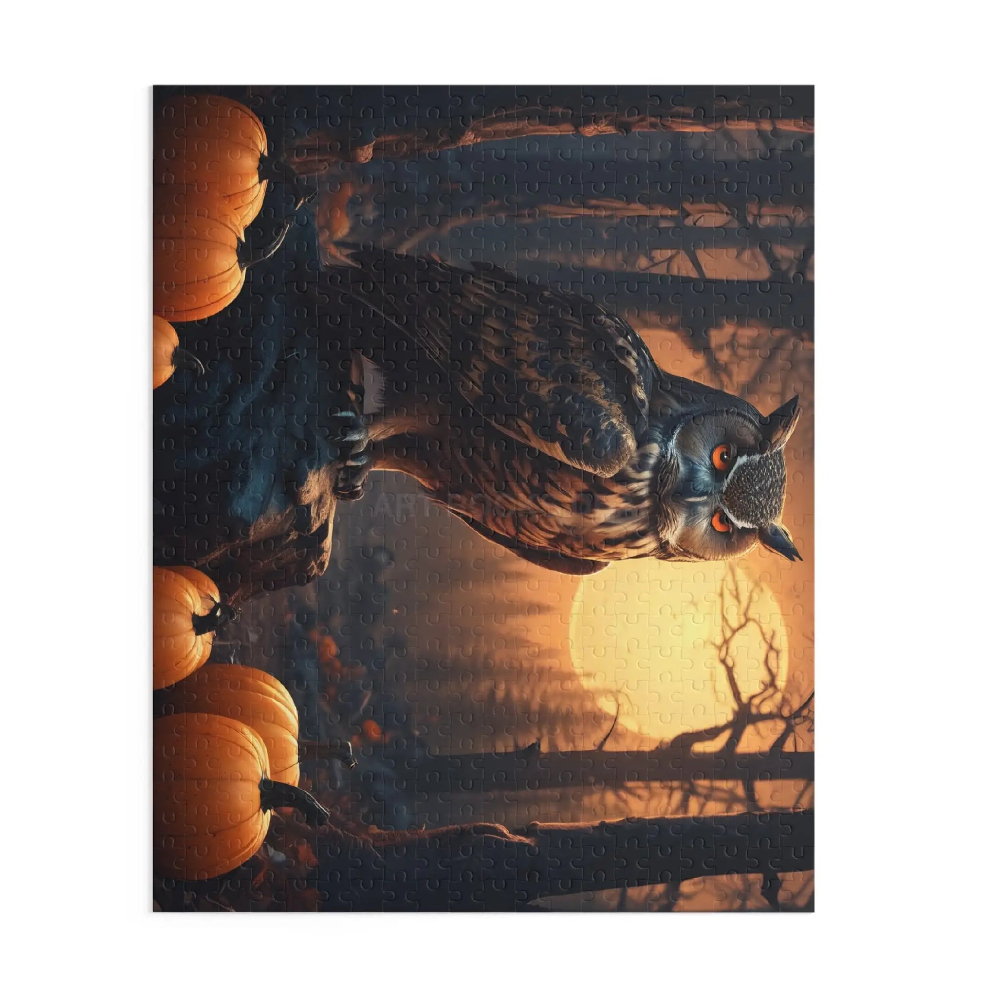 Halloween Owl Pumpkin Jigsaw Puzzle — Spooky Forest 120/252/500-Piece - Puzzle