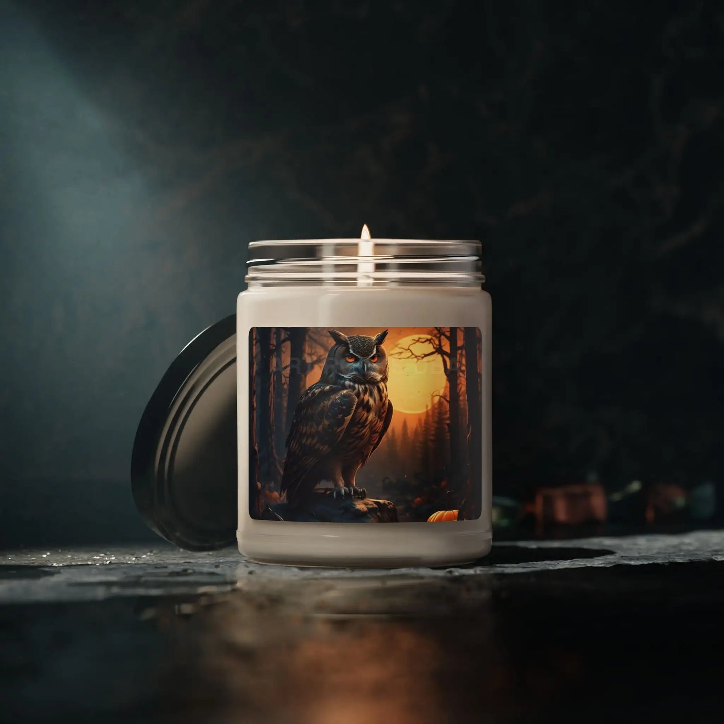 Halloween Owl Scented Soy Candle | Cozy Home Decor | Relaxation Gift Aromatherapy Candle Woodland Theme Gift for Owl