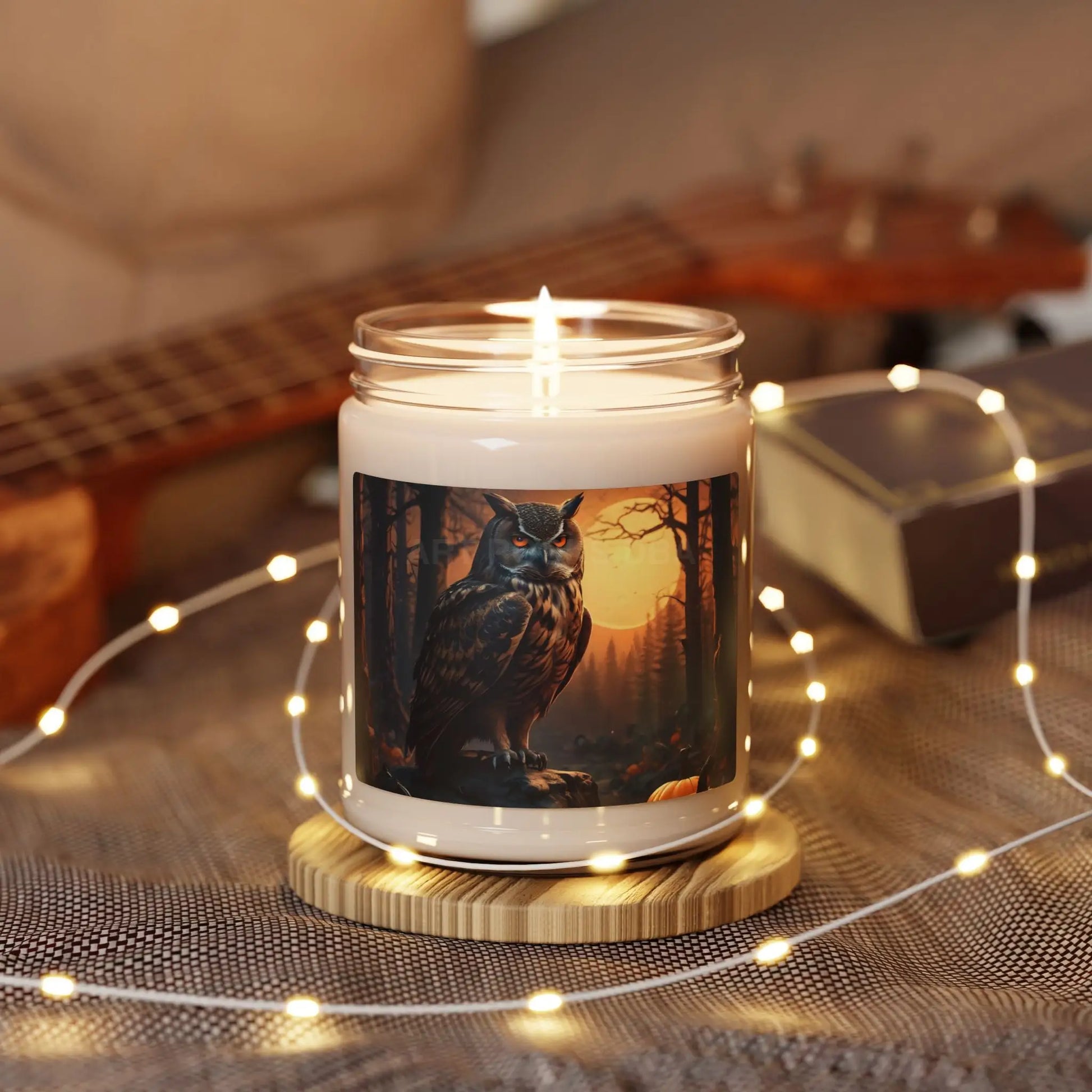 Halloween Owl Scented Soy Candle | Cozy Home Decor | Relaxation Gift Aromatherapy Candle Woodland Theme Gift for Owl