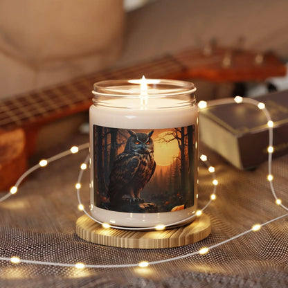 Halloween Owl Scented Soy Candle | Cozy Home Decor | Relaxation Gift Aromatherapy Candle Woodland Theme Gift for Owl