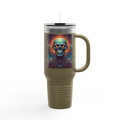 Halloween Skull Insulated Travel Mug 40oz - Perfect for Road Trips Gift for Coffee Lovers Fun Skull Design Eco-Friendly
