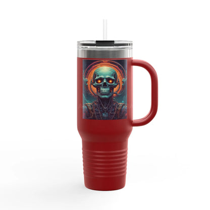 Halloween Skull Insulated Travel Mug 40oz - Perfect for Road Trips Gift for Coffee Lovers Fun Skull Design Eco-Friendly