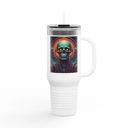 Halloween Skull Insulated Travel Mug 40oz - Perfect for Road Trips Gift for Coffee Lovers Fun Skull Design Eco-Friendly