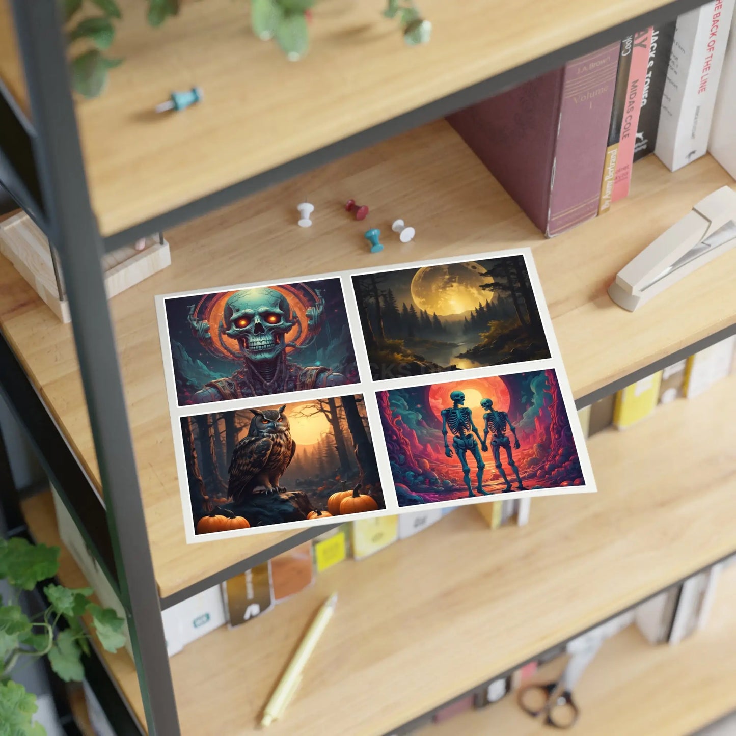 Halloween Sticker Sheets Halloween Decor Dark Art Vinyl Decor Art Journal Supplies Scrapbooking Stickers Macbook Decals