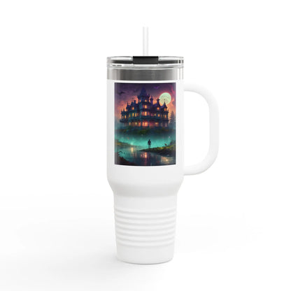 Haunted House Insulated Travel Mug - 40oz Adventure Cup for Coffee Lovers Motivational Travel Tumbler Perfect Gift
