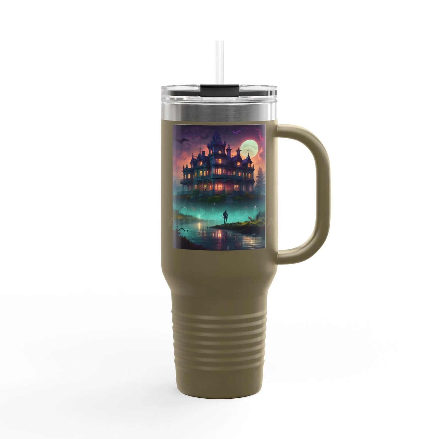 Haunted House Insulated Travel Mug - 40oz Adventure Cup for Coffee Lovers Motivational Travel Tumbler Perfect Gift