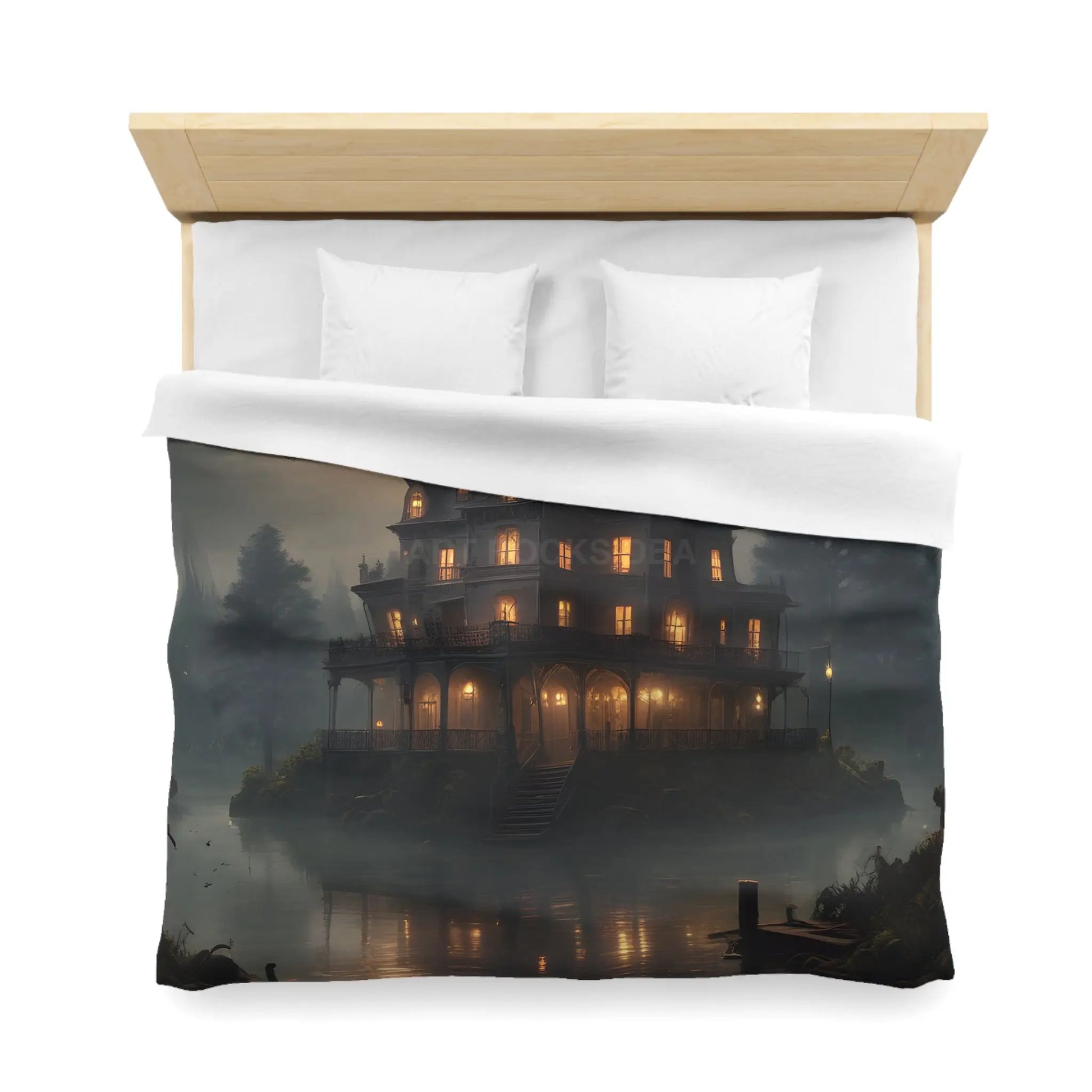 Haunted House Microfiber Duvet Cover Spooky Bedroom Decor Halloween Home Bedding Gothic Style Comforter Dark Aesthetic