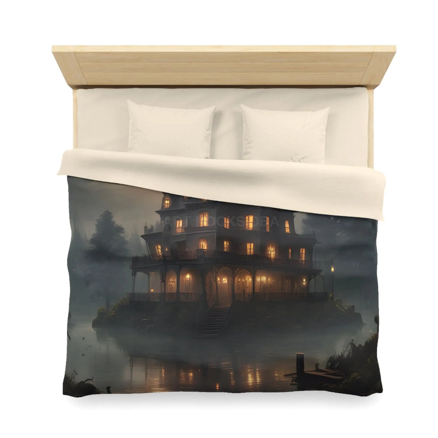 Haunted House Microfiber Duvet Cover Spooky Bedroom Decor Halloween Home Bedding Gothic Style Comforter Dark Aesthetic