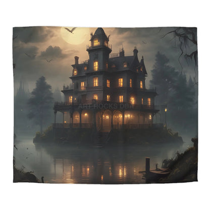 Haunted House Microfiber Duvet Cover Spooky Bedroom Decor Halloween Home Bedding Gothic Style Comforter Dark Aesthetic