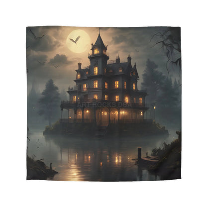 Haunted House Microfiber Duvet Cover Spooky Bedroom Decor Halloween Home Bedding Gothic Style Comforter Dark Aesthetic