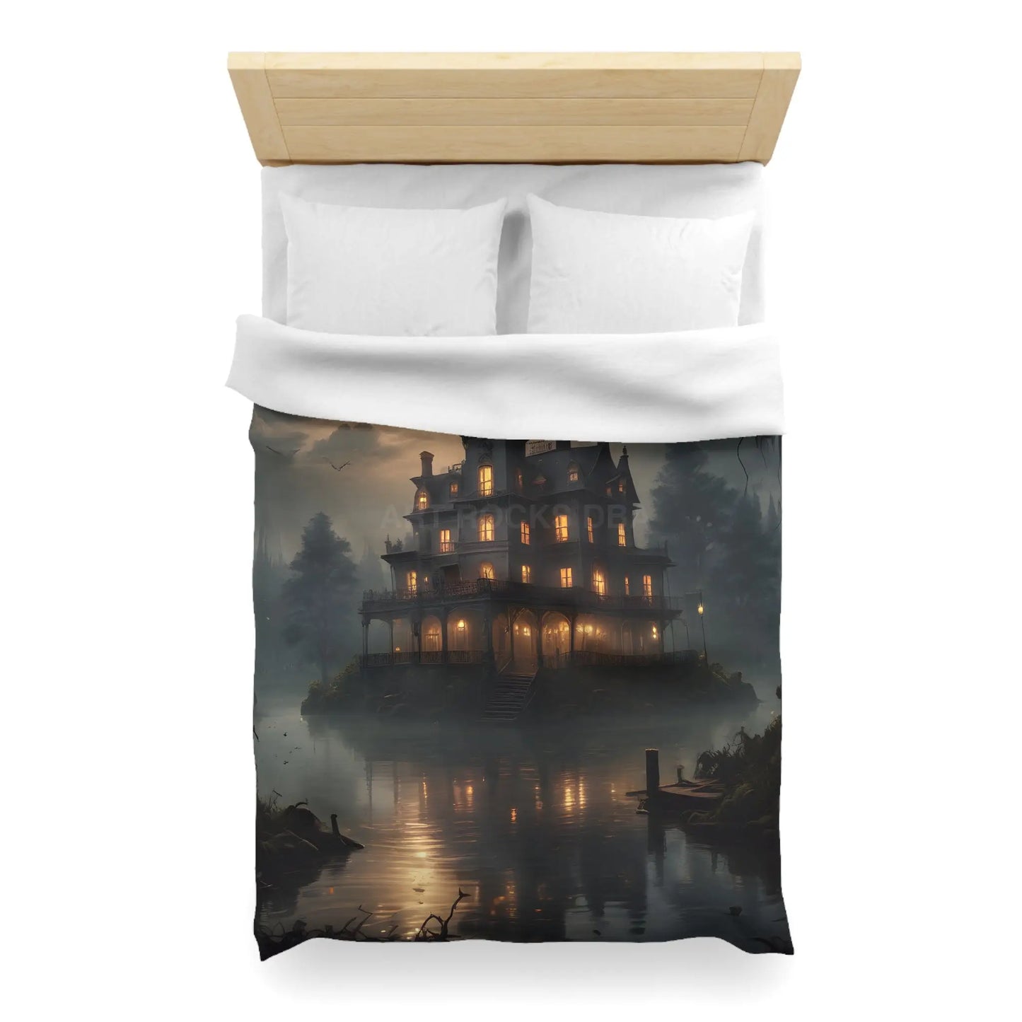 Haunted House Microfiber Duvet Cover Spooky Bedroom Decor Halloween Home Bedding Gothic Style Comforter Dark Aesthetic