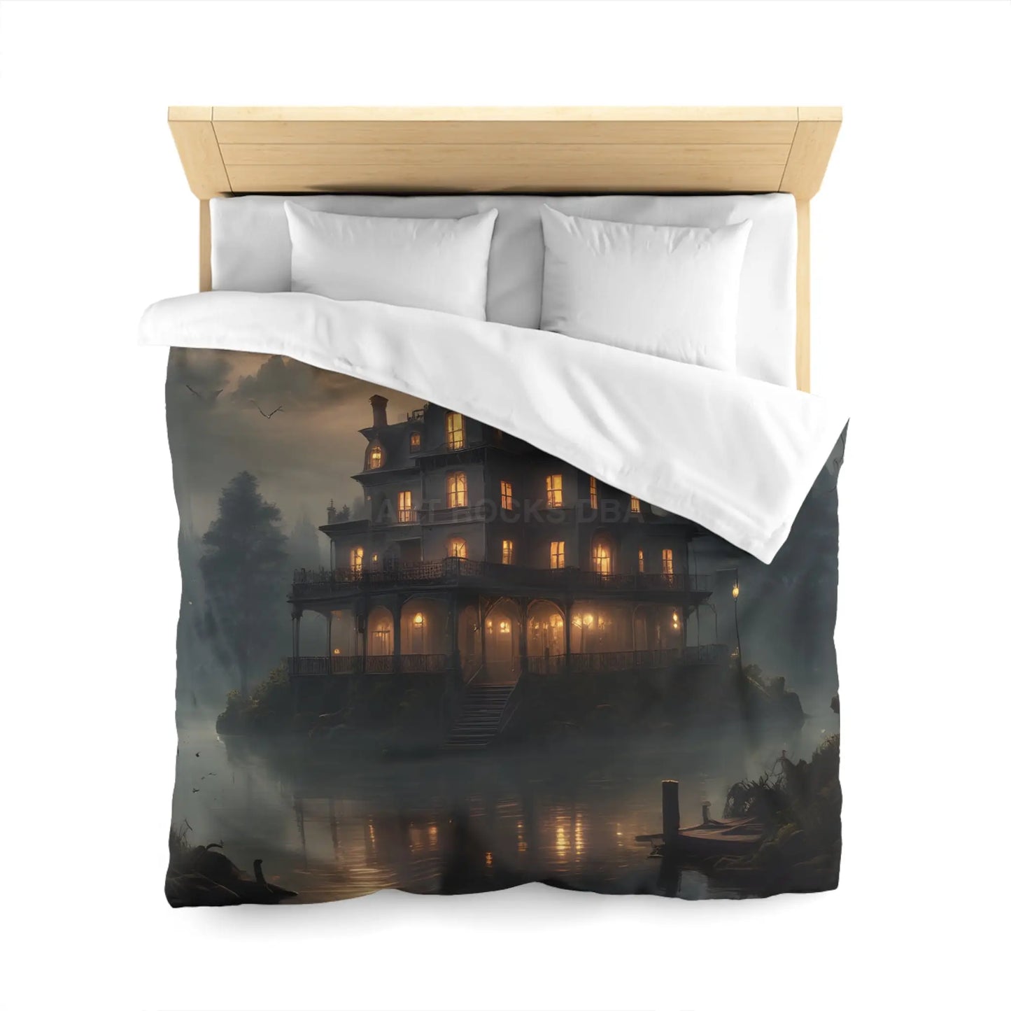 Haunted House Microfiber Duvet Cover Spooky Bedroom Decor Halloween Home Bedding Gothic Style Comforter Dark Aesthetic