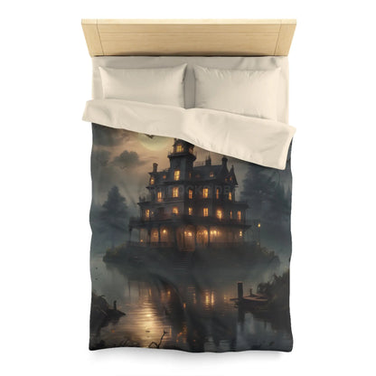 Haunted House Microfiber Duvet Cover Spooky Bedroom Decor Halloween Home Bedding Gothic Style Comforter Dark Aesthetic