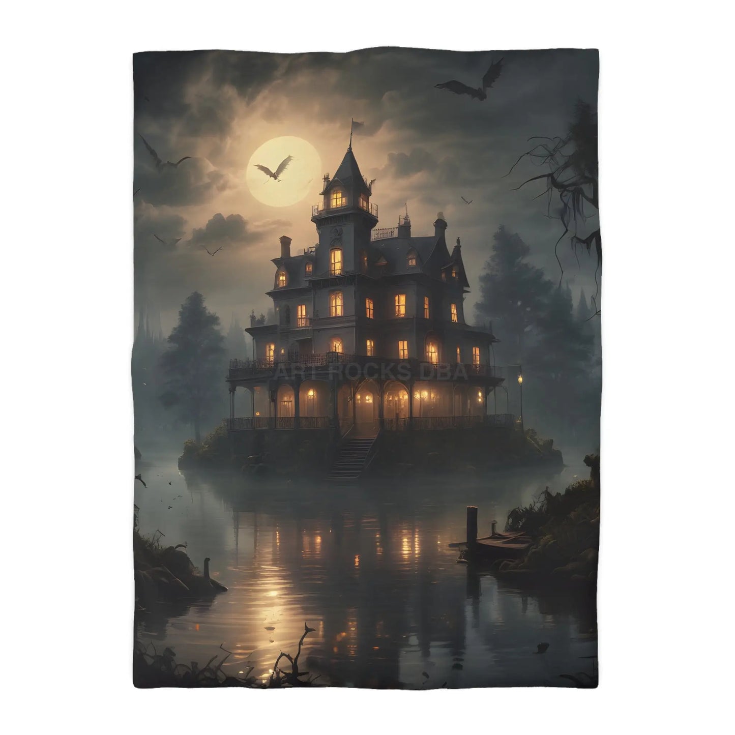 Haunted House Microfiber Duvet Cover Spooky Bedroom Decor Halloween Home Bedding Gothic Style Comforter Dark Aesthetic