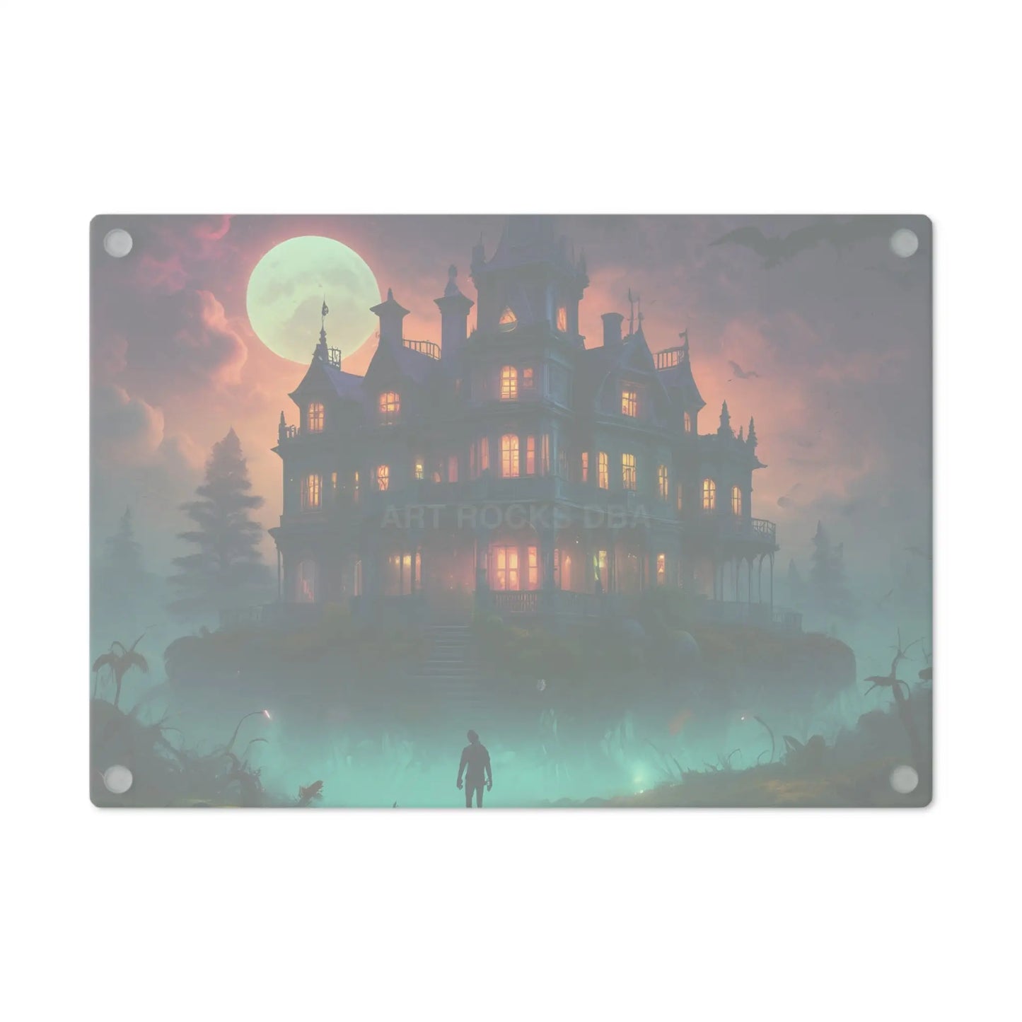 Haunted Mansion Cutting Board — Spooky Halloween Kitchen Decor - Home Decor
