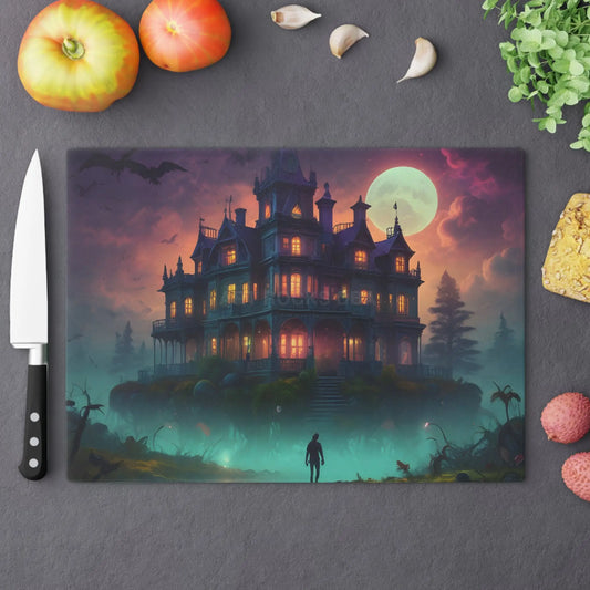 Haunted Mansion Cutting Board — Spooky Halloween Kitchen Decor - Large - Home Decor