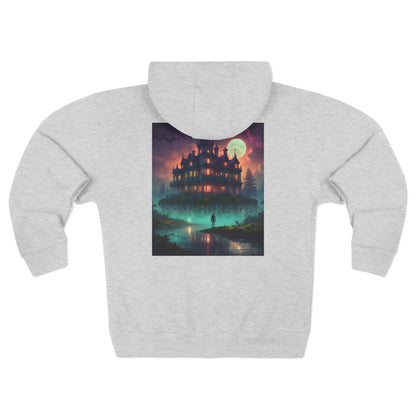 Haunted Mansion Moonlit Zip-Up Hoodie - XS / Heather Grey - Hoodie