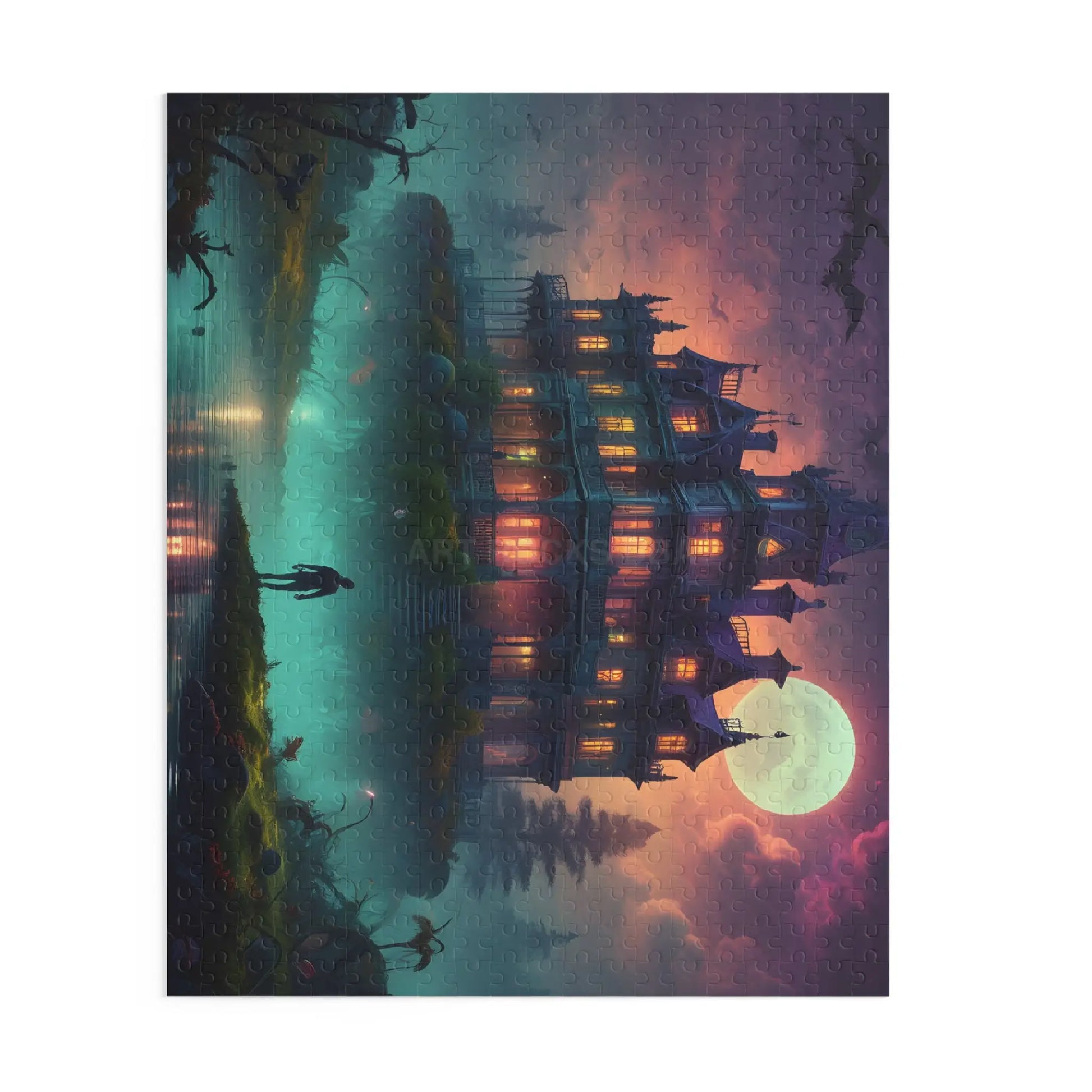 Haunted Mansion Puzzle — Spooky Moonlit 120/252/500-Piece Jigsaw - Puzzle