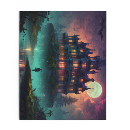 Haunted Mansion Puzzle — Spooky Moonlit 120/252/500-Piece Jigsaw - Puzzle
