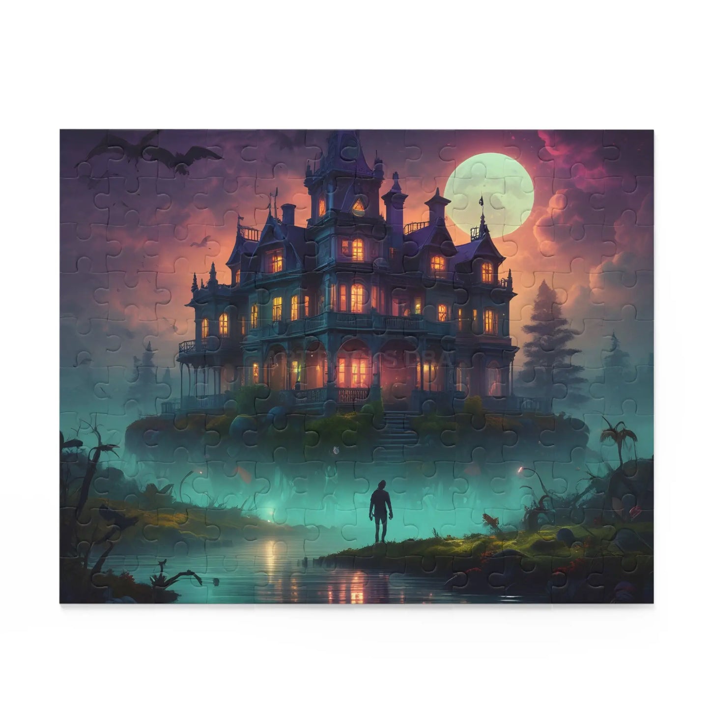 Haunted Mansion Puzzle — Spooky Moonlit 120/252/500-Piece Jigsaw - Puzzle