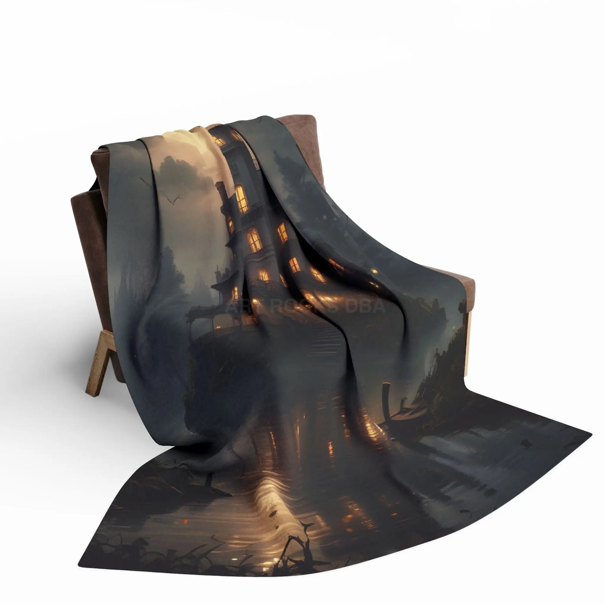 Haunting Moonlight Fleece Blanket - Cozy Home Decor Halloween Gift Ghostly Vibes Art Blanket Halloween Decor - Home