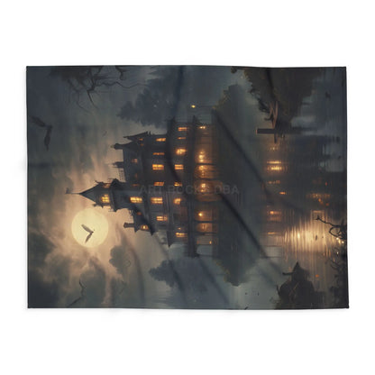 Haunting Moonlight Fleece Blanket - Cozy Home Decor Halloween Gift Ghostly Vibes Art Blanket Halloween Decor - Home