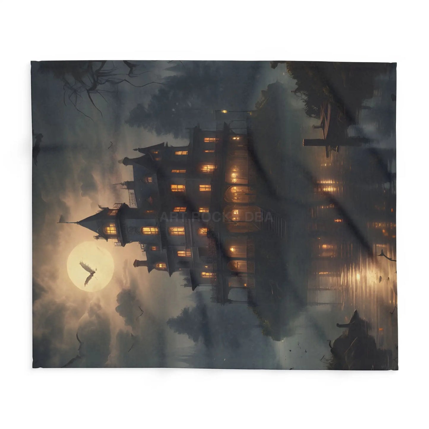 Haunting Moonlight Fleece Blanket - Cozy Home Decor Halloween Gift Ghostly Vibes Art Blanket Halloween Decor - Home