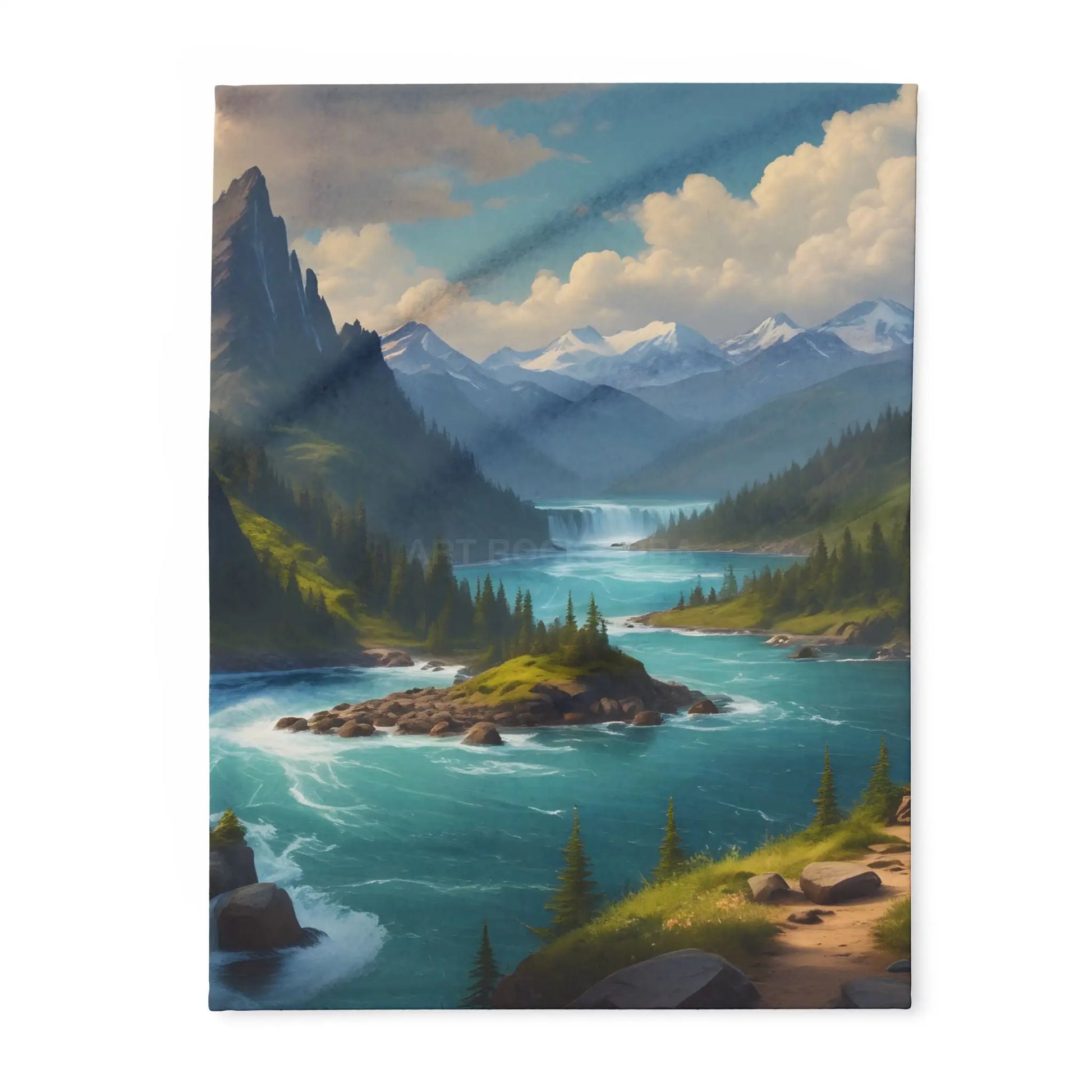 Island in the River Arctic Fleece Blanket - 30’’ × 40’’ - Home Decor