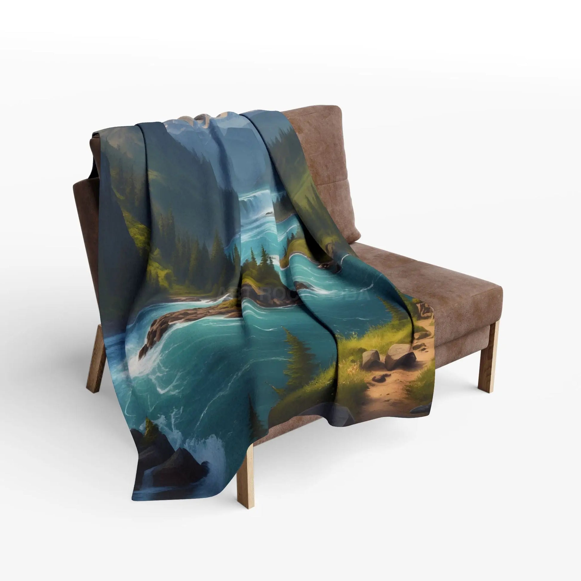 Island in the River Arctic Fleece Blanket - Home Decor