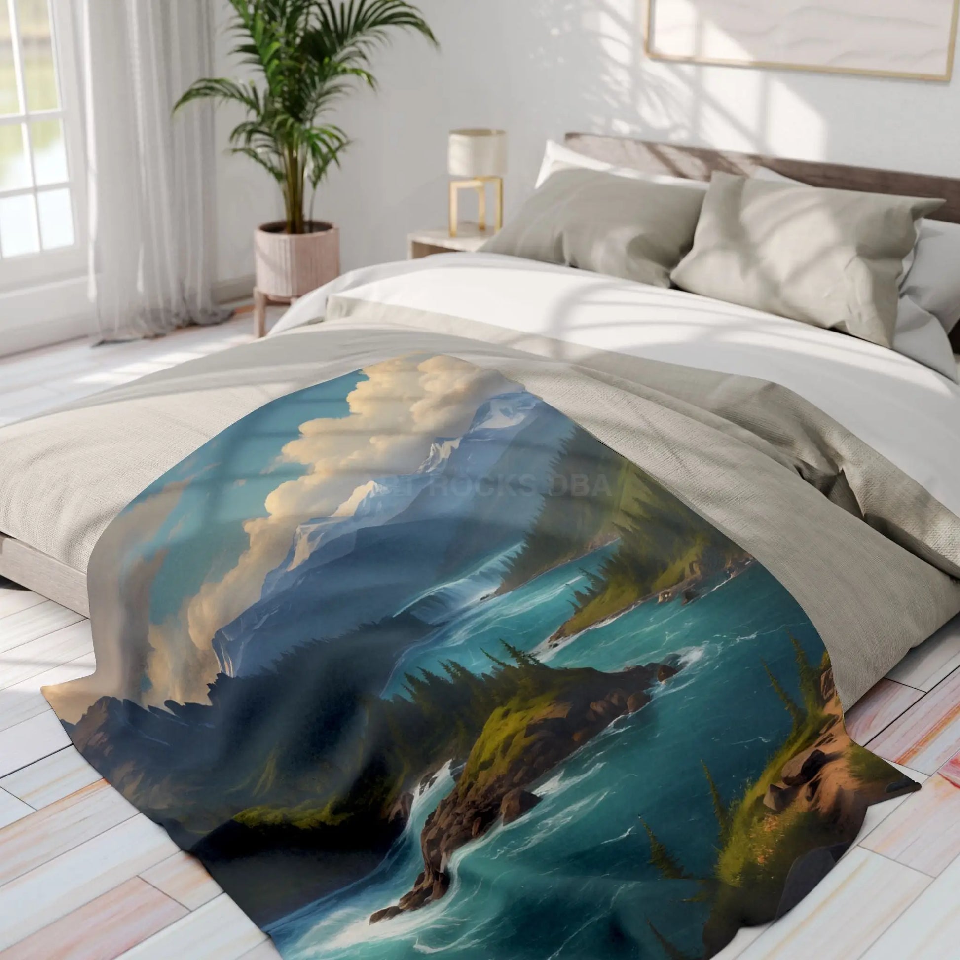 Island in the River Arctic Fleece Blanket - Home Decor