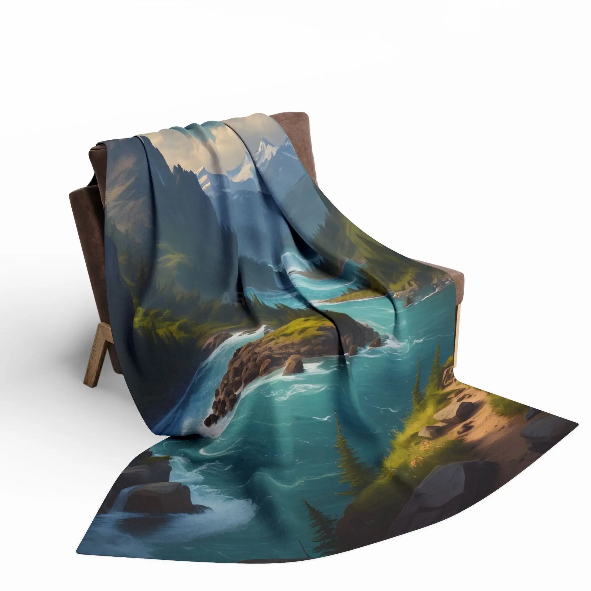 Island in the River Arctic Fleece Blanket - Home Decor