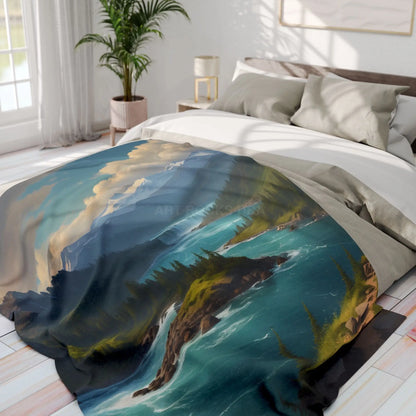 Island in the River Arctic Fleece Blanket - Home Decor